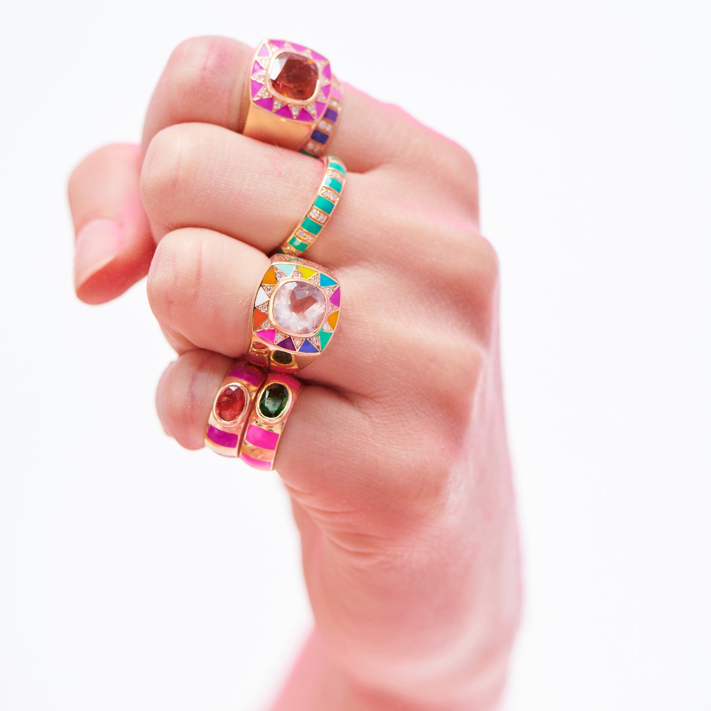 Neon pink Delphine ring