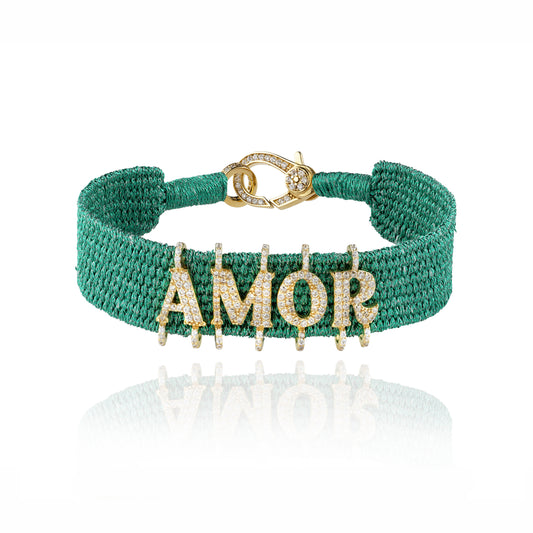 Amor Emerald bracelet in Gold plated Silver