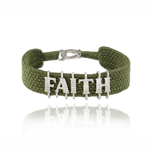 Faith Khaki bracelet in Silver 