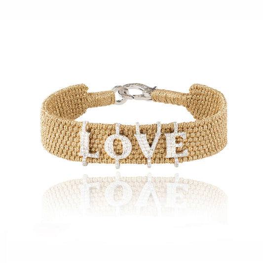 Love Brass bracelet in Silver