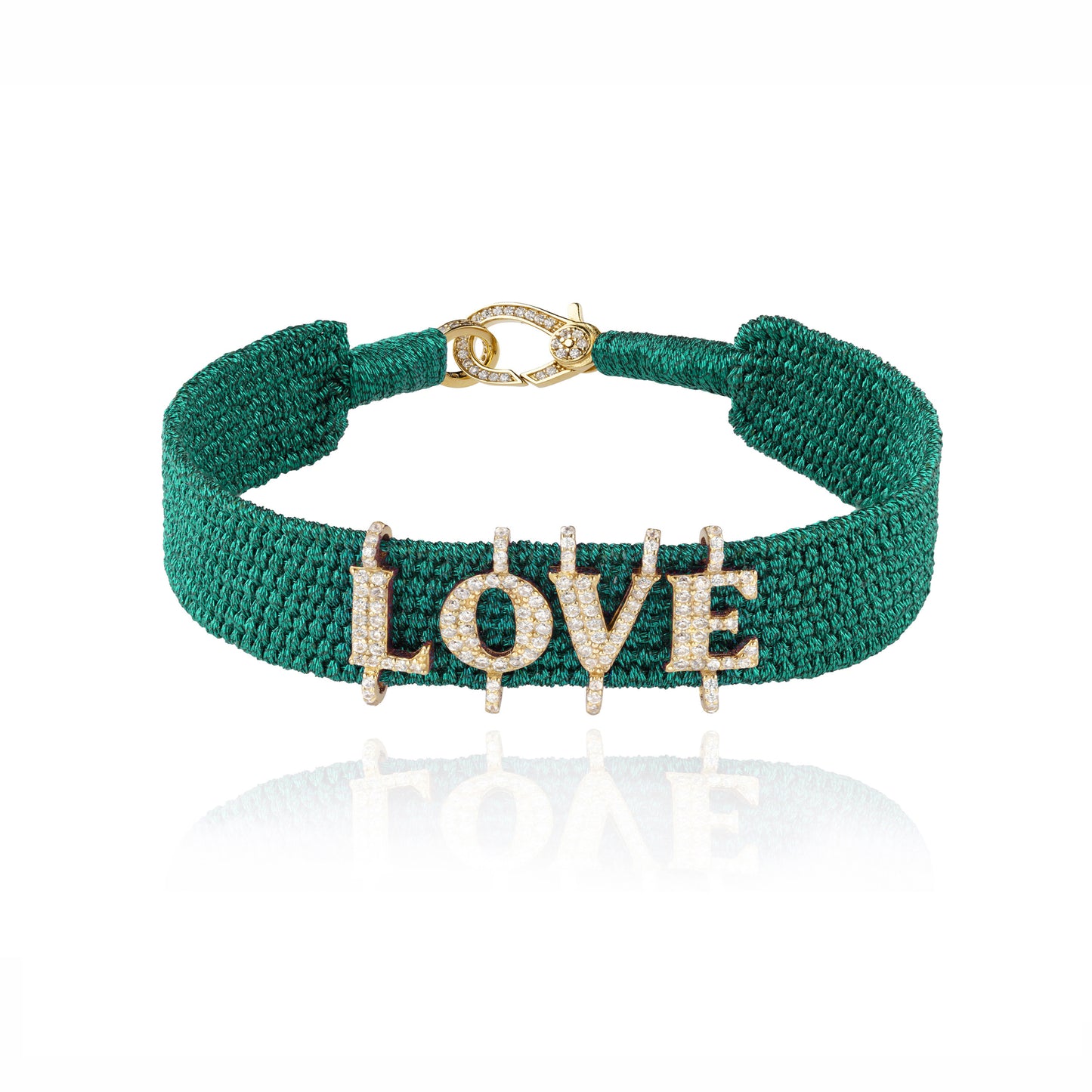 Love Emerald bracelet in Gold plated Silver