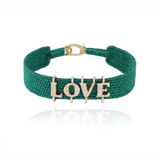 Love Emerald bracelet in Gold plated Silver