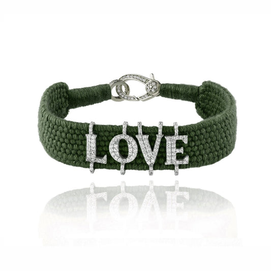 Love Khaki bracelet in Silver