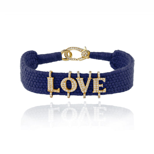 Love Navy bracelet in Gold plated Silver