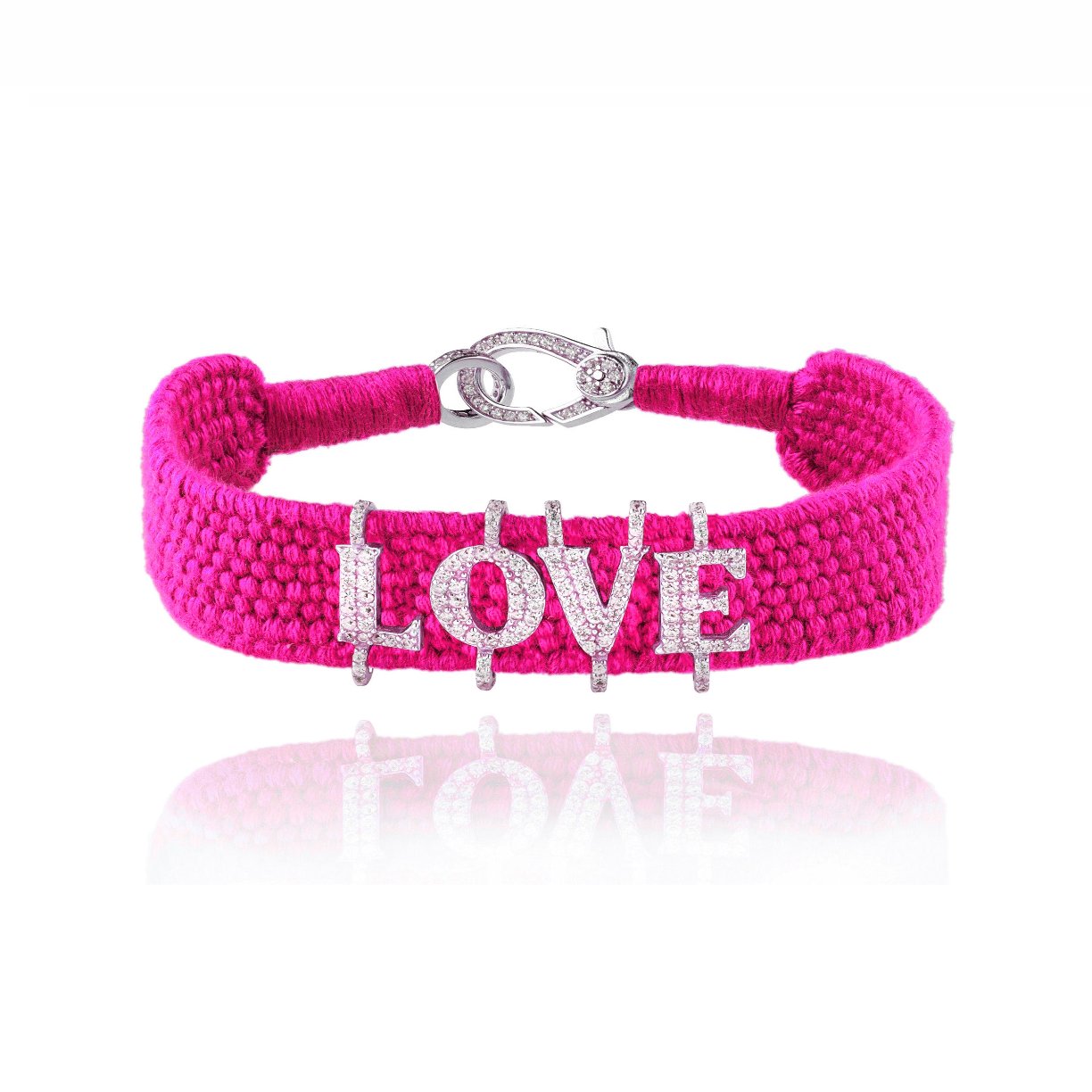 Love neon-pink bracelet in Silver