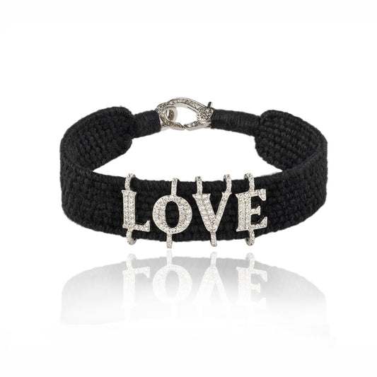 Love black bracelet in Silver