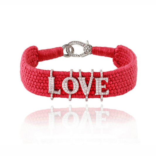 Love red bracelet in Silver