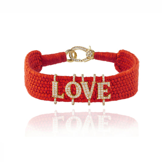 Love Red bracelet in Gold plated Silver