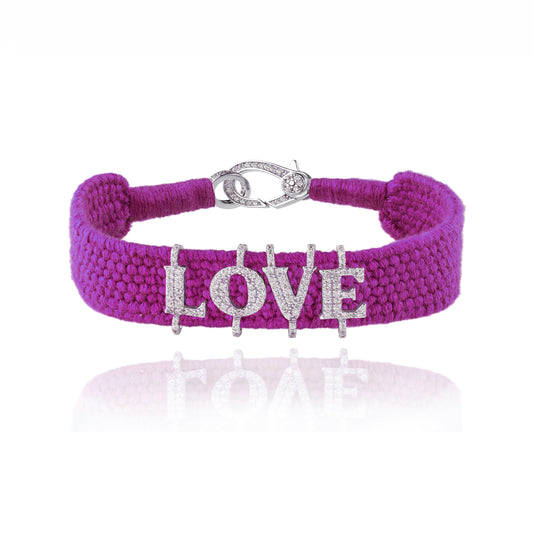 Love Purple bracelet in Silver