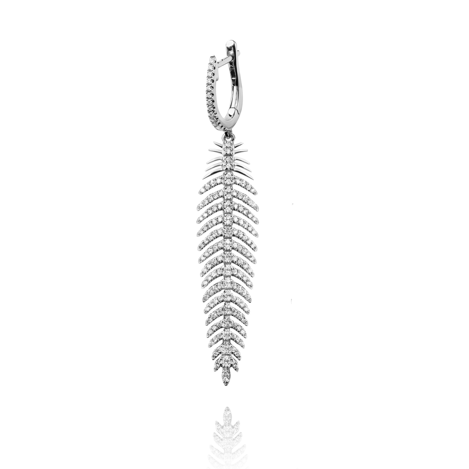 Birdy white gold earring