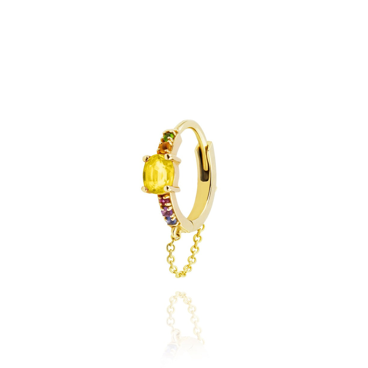 Yellow sapphire mooshette earring
