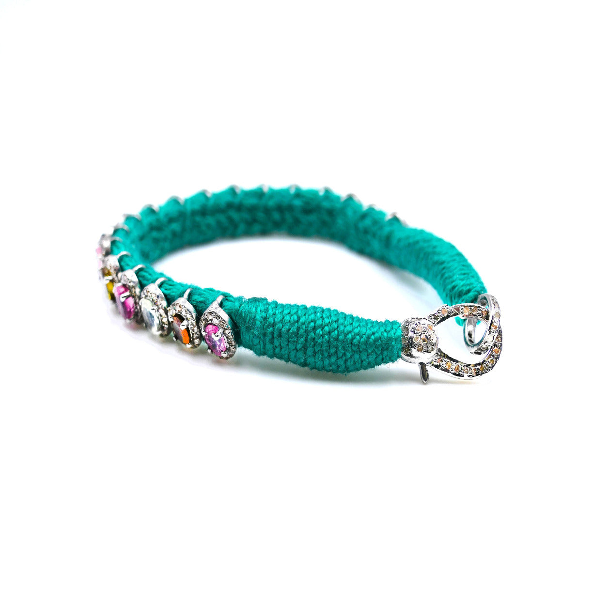 Rio Turquoise bracelet semi-precious stones in 925 silver and diamonds