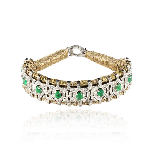 Sao Paulo brass and Emeralds bracelet 