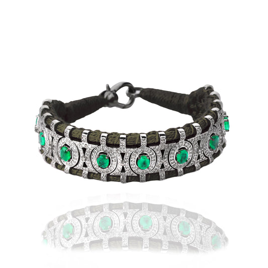 Sao Paulo Khaki and Emeralds bracelet 