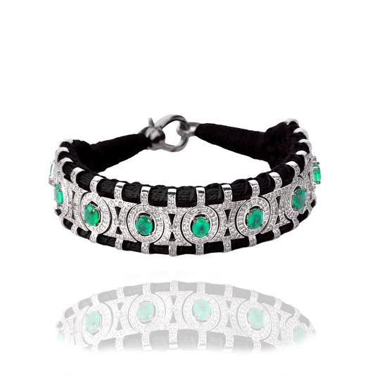 Sao Paulo Black and Emeralds bracelet 