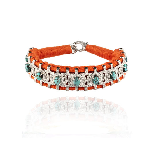 Sao Paulo Orange and Turquoises bracelet 