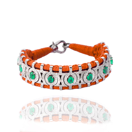 Sao Paulo Orange and Emeralds bracelet 