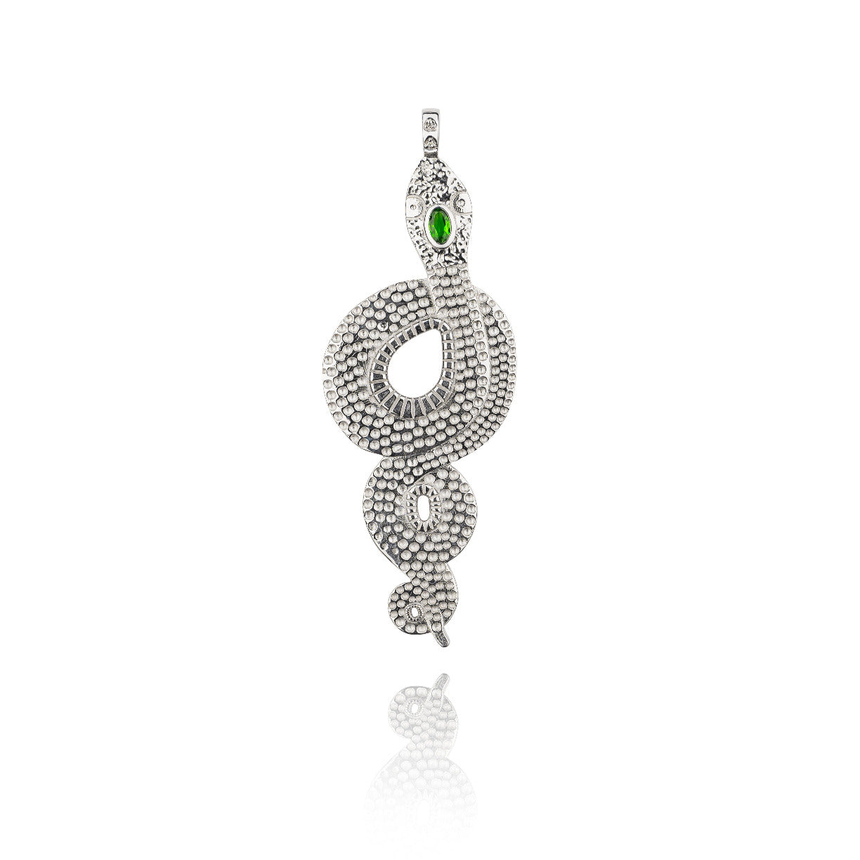 925 Silver and Diopside Cobra Pendant