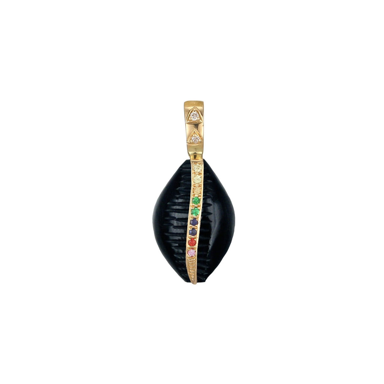 Rainbow Onyx cowrie pendant