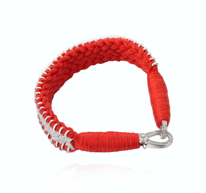 Janeiro Rouge bracelet in 925 silver and diamonds