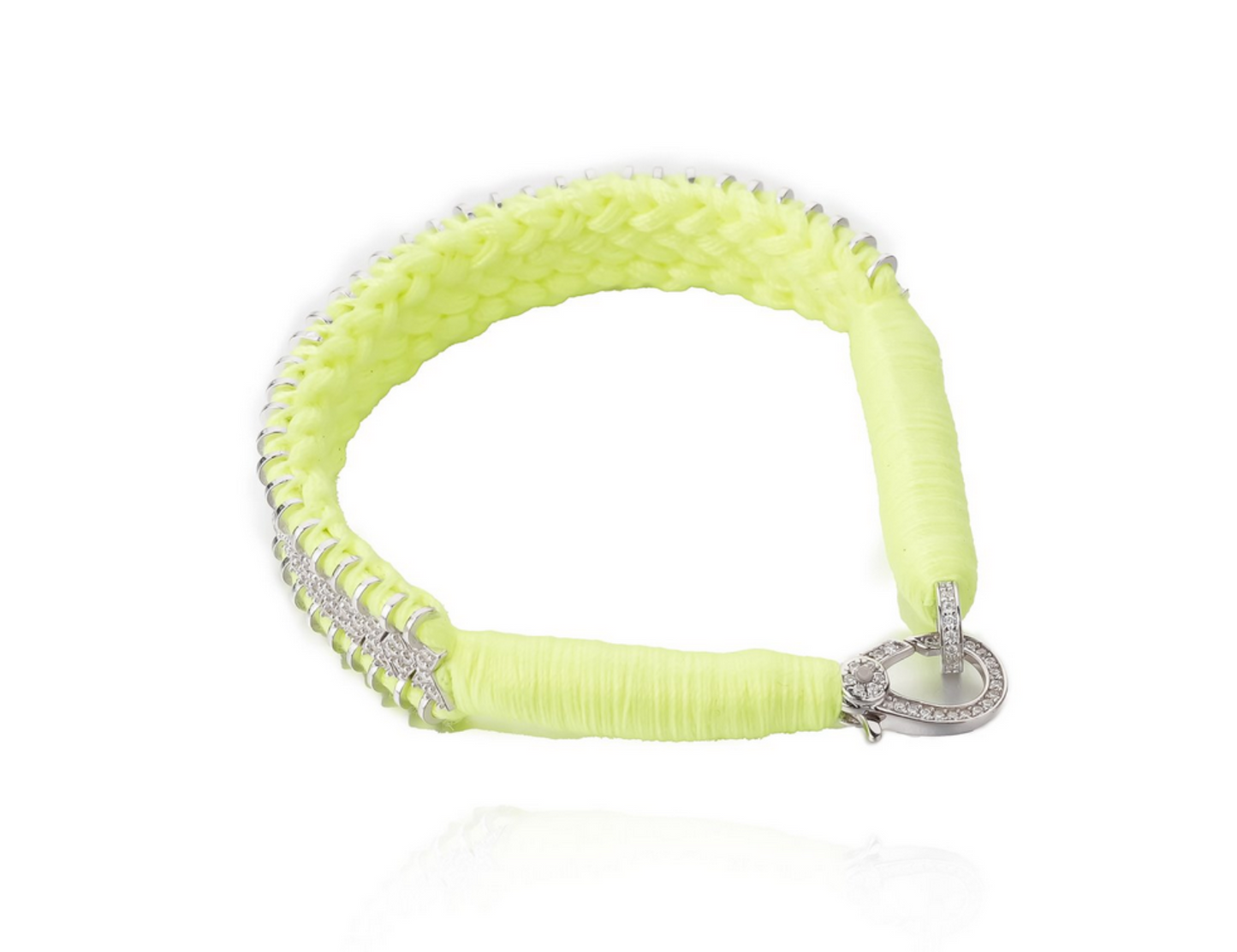 Janeiro Neon yellow bracelet in 925 silver and diamonds