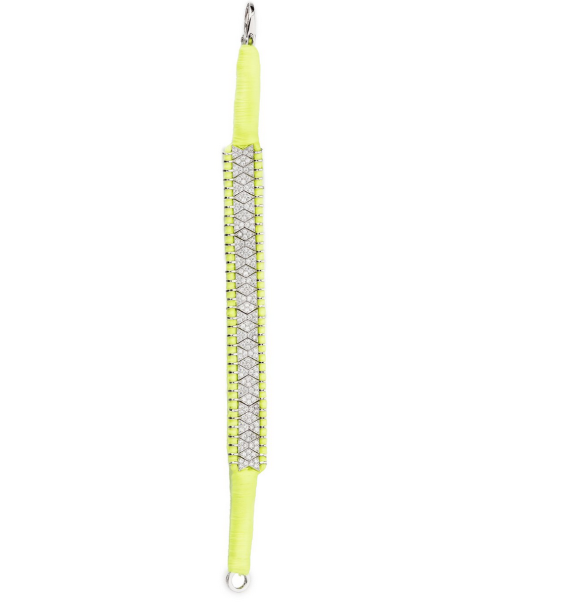 Janeiro Neon yellow bracelet in 925 silver and diamonds