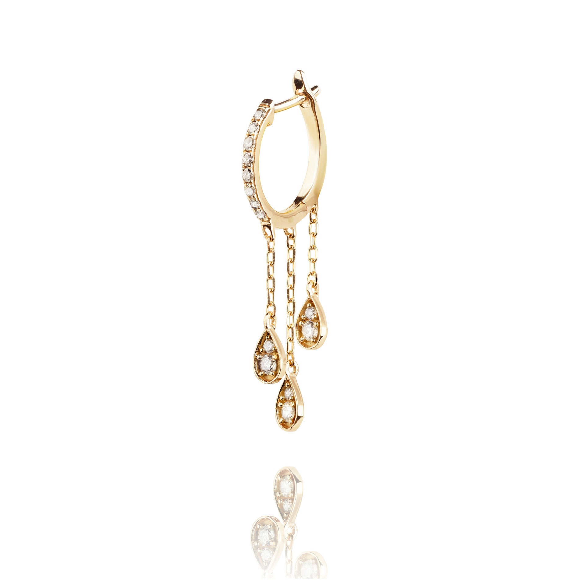 Drops yellow gold earring