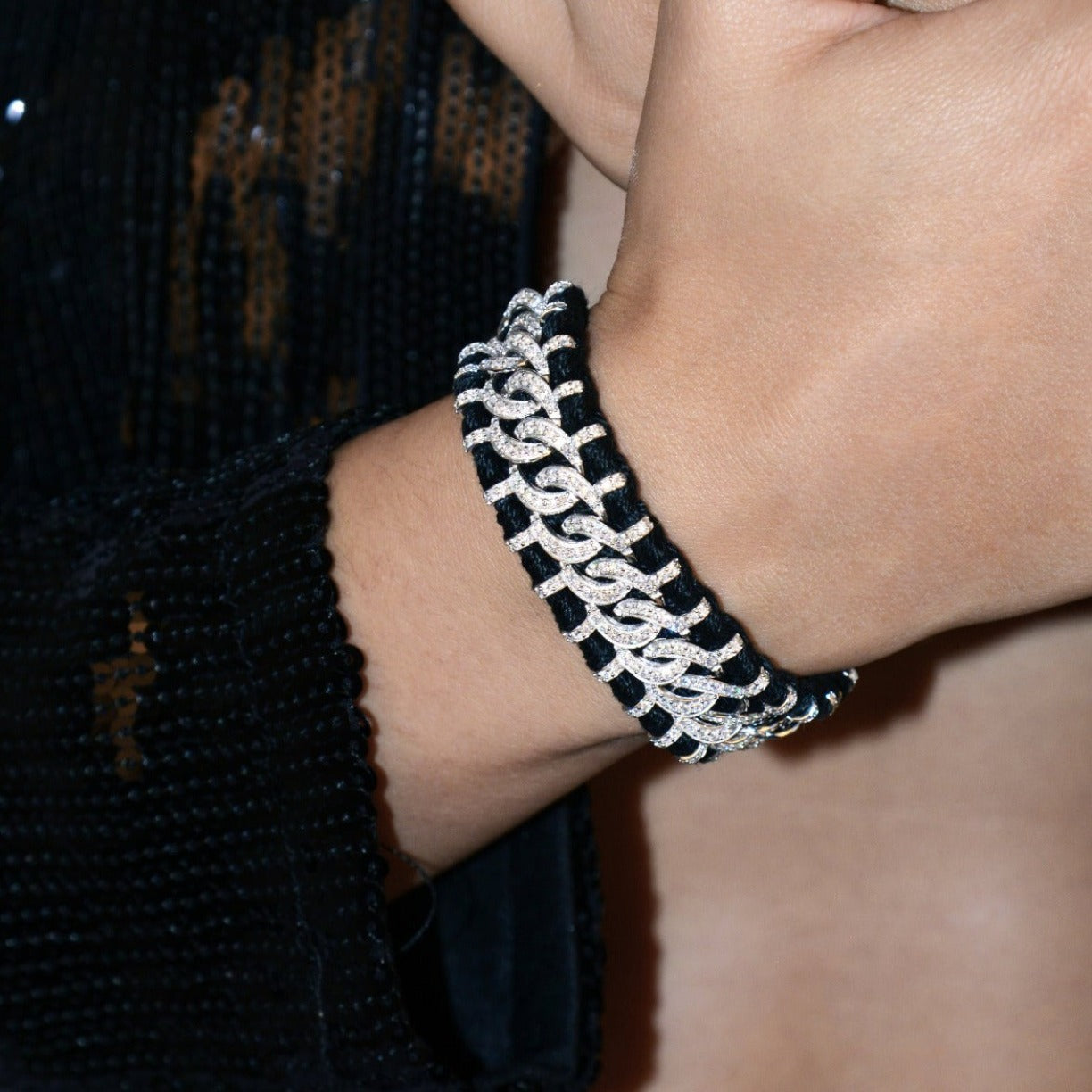 Recife Black bracelet in 925 silver and diamonds