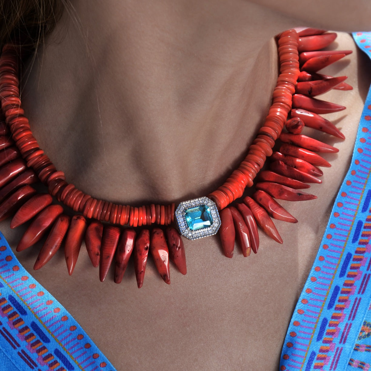 Molly special coral and apatite necklace