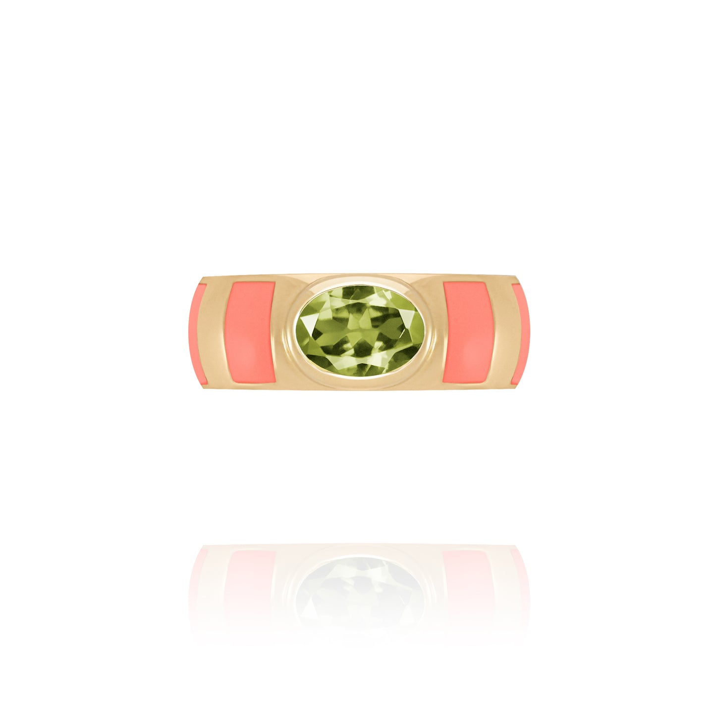 Coral pink Delphine ring 
