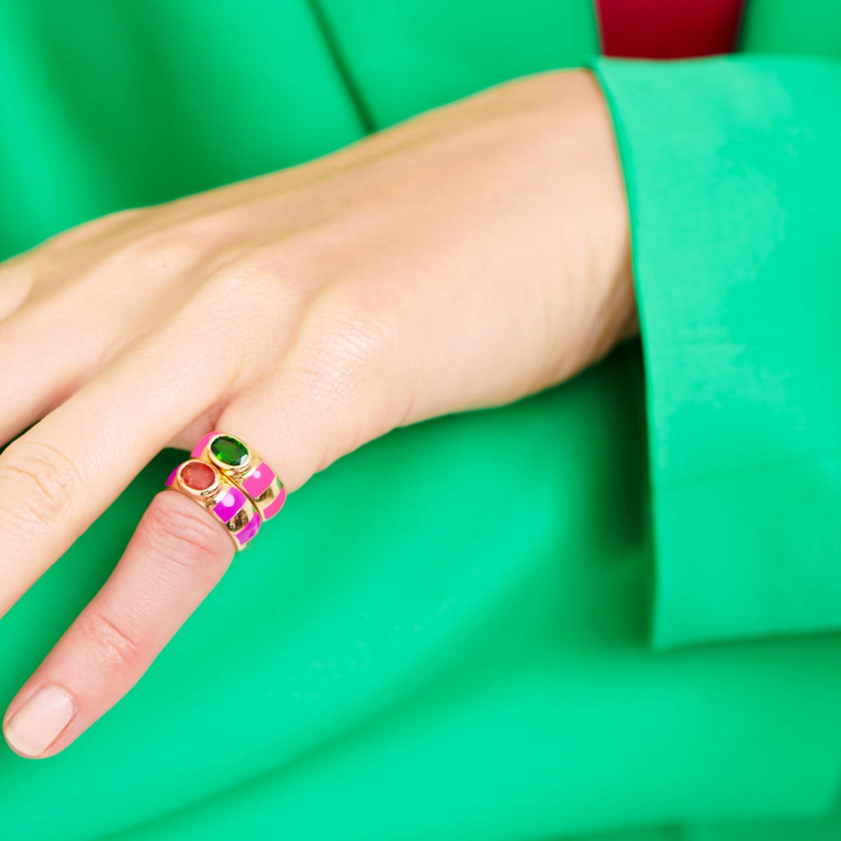 Neon pink Delphine ring