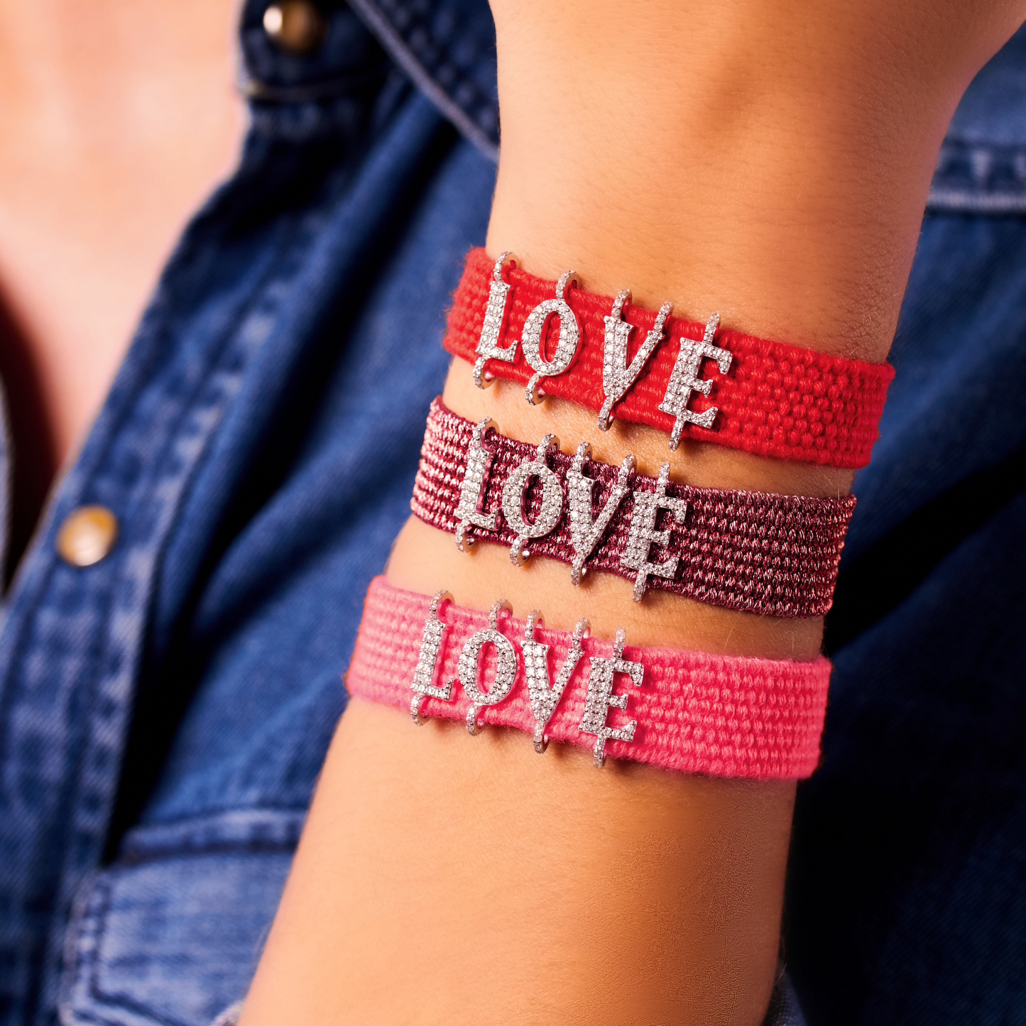 Love red bracelet in Silver