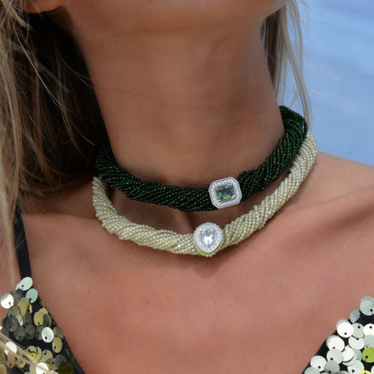 Collier Tornado Zircon vert