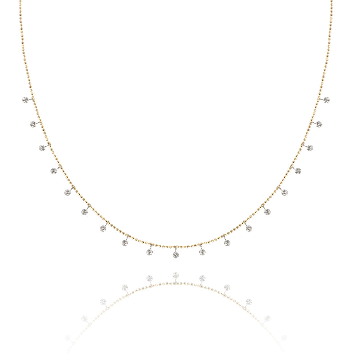 Yellow gold ice necklace