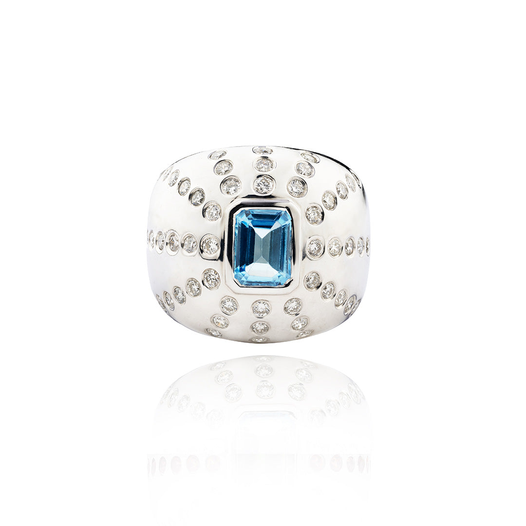 Marteen Silver Ring - Topaz