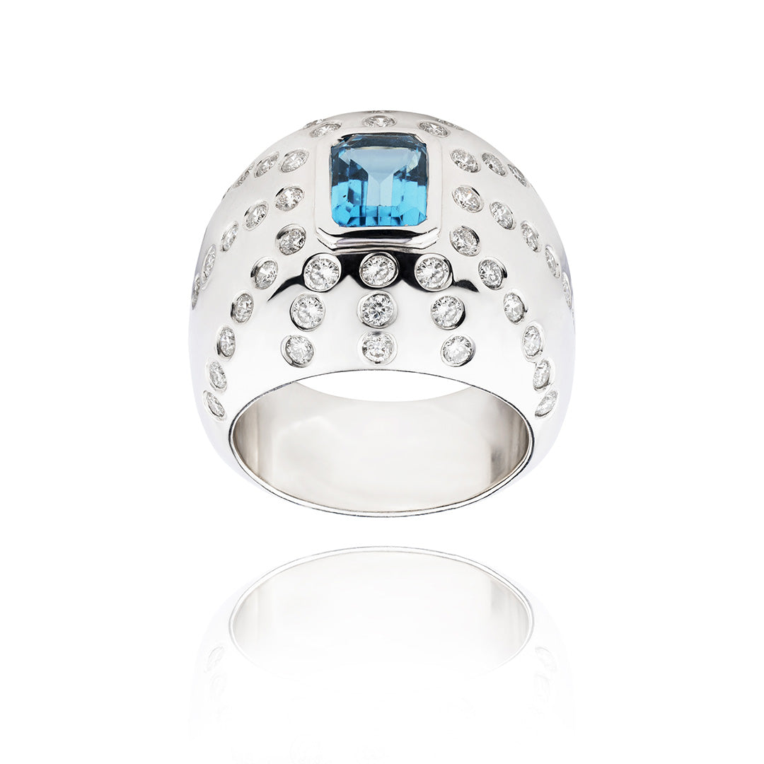 Marteen Silver Ring - Topaz