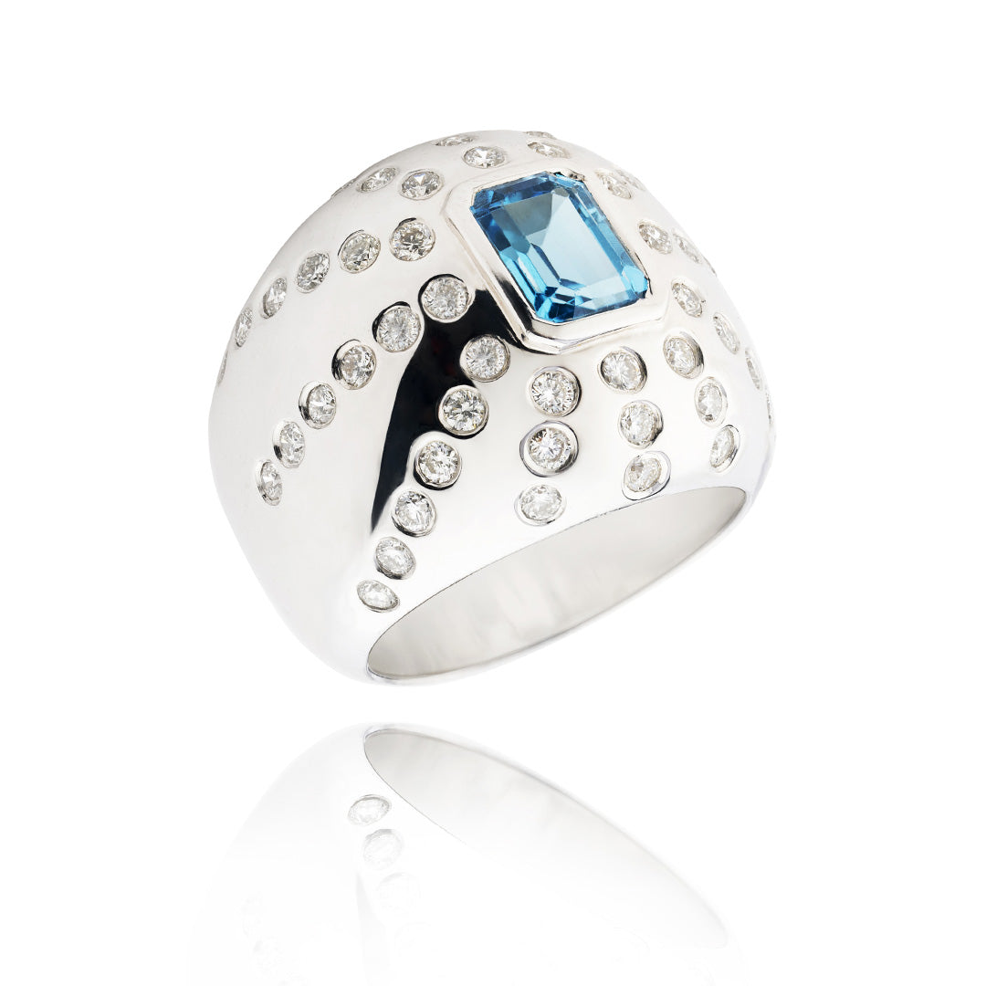 Marteen Silver Ring - Topaz