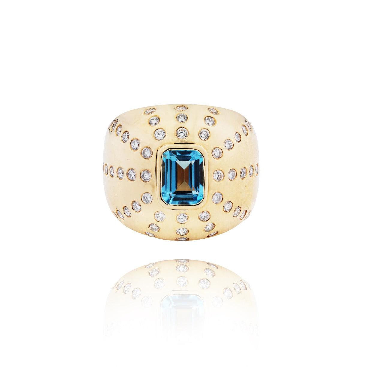 Marteen Gold Ring - Diamonds and Topaz