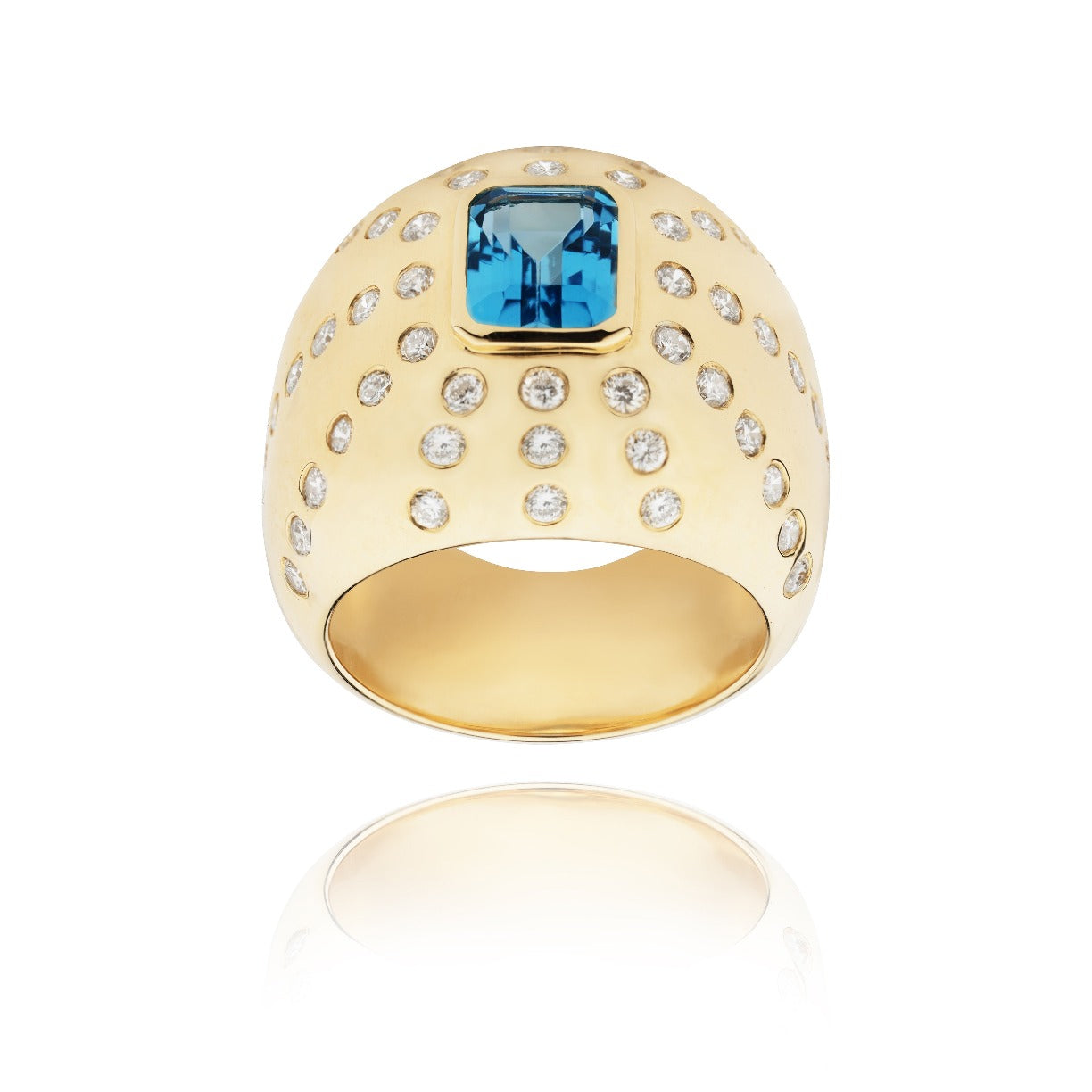 Marteen Gold Ring - Diamonds and Topaz