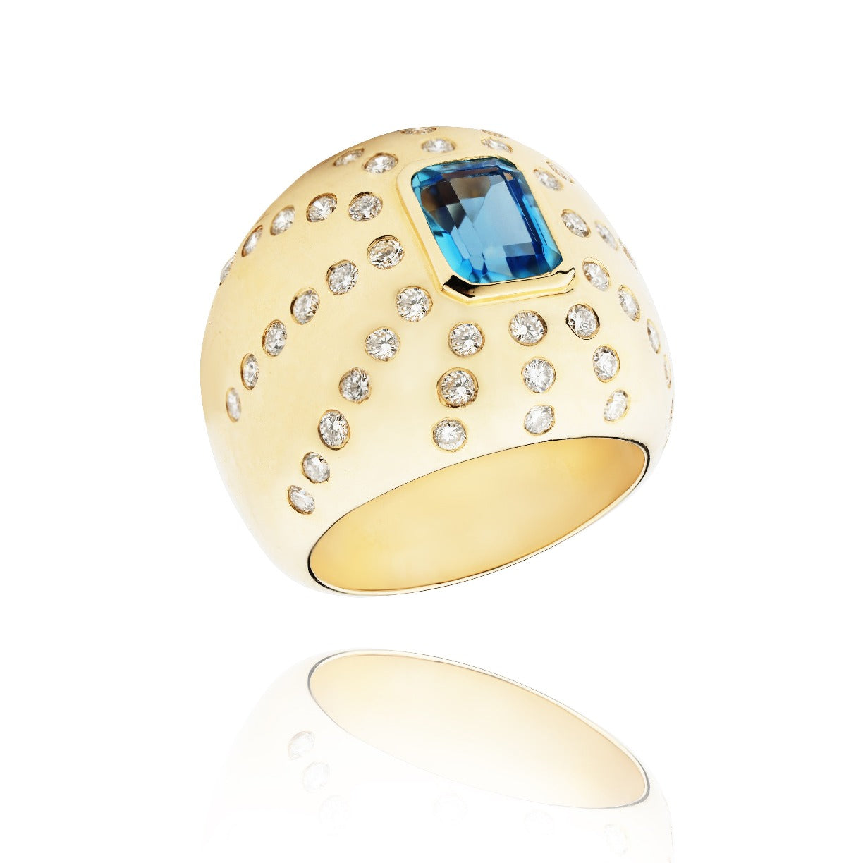 Marteen Gold Ring - Diamonds and Topaz