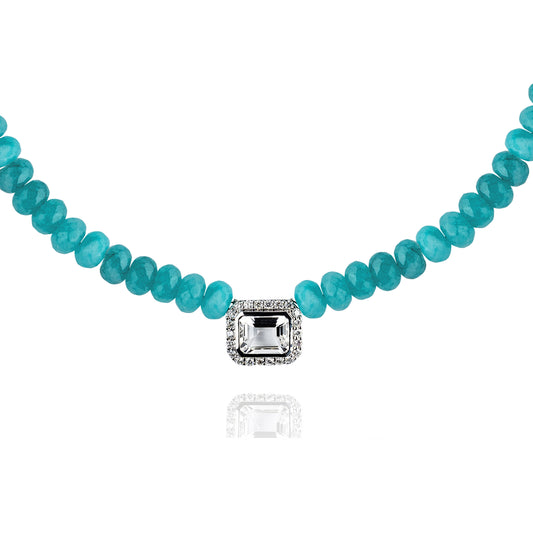 Molly necklace with Amazonite and silver beads