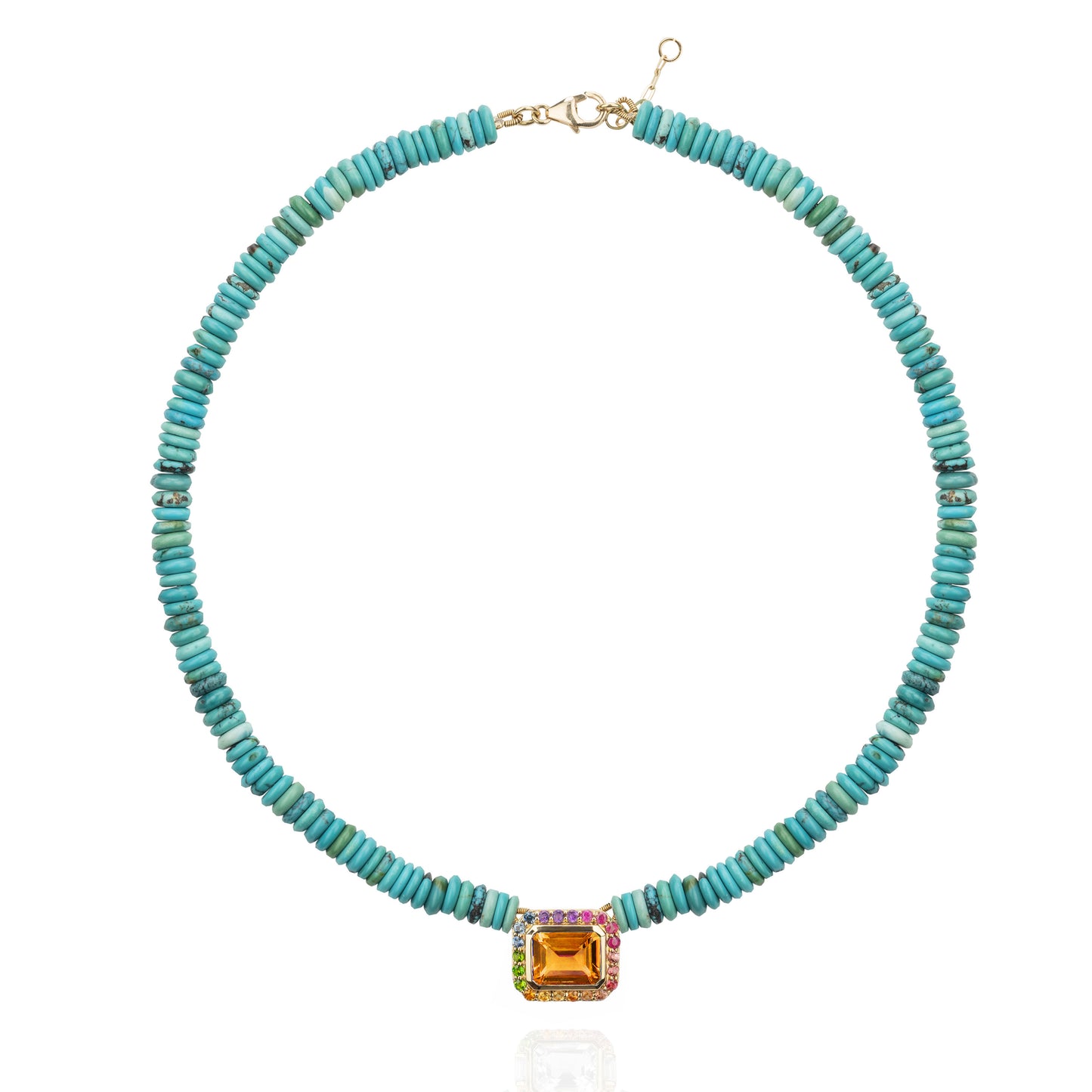 Molly necklace with turquoise and gold beads