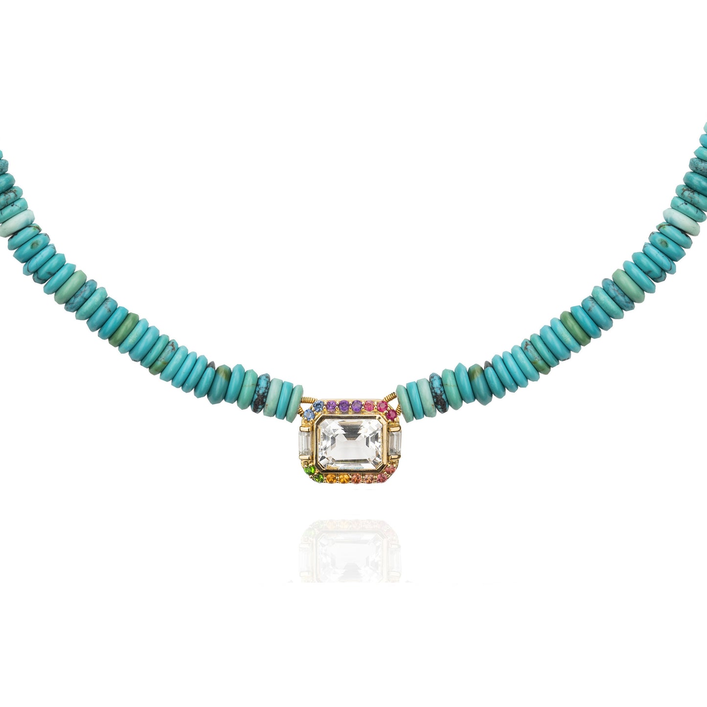 Molly necklace with turquoise and gold beads