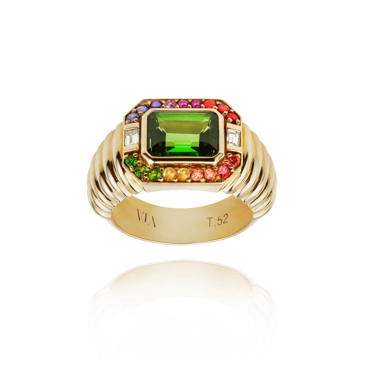 macy gold ring, diopside