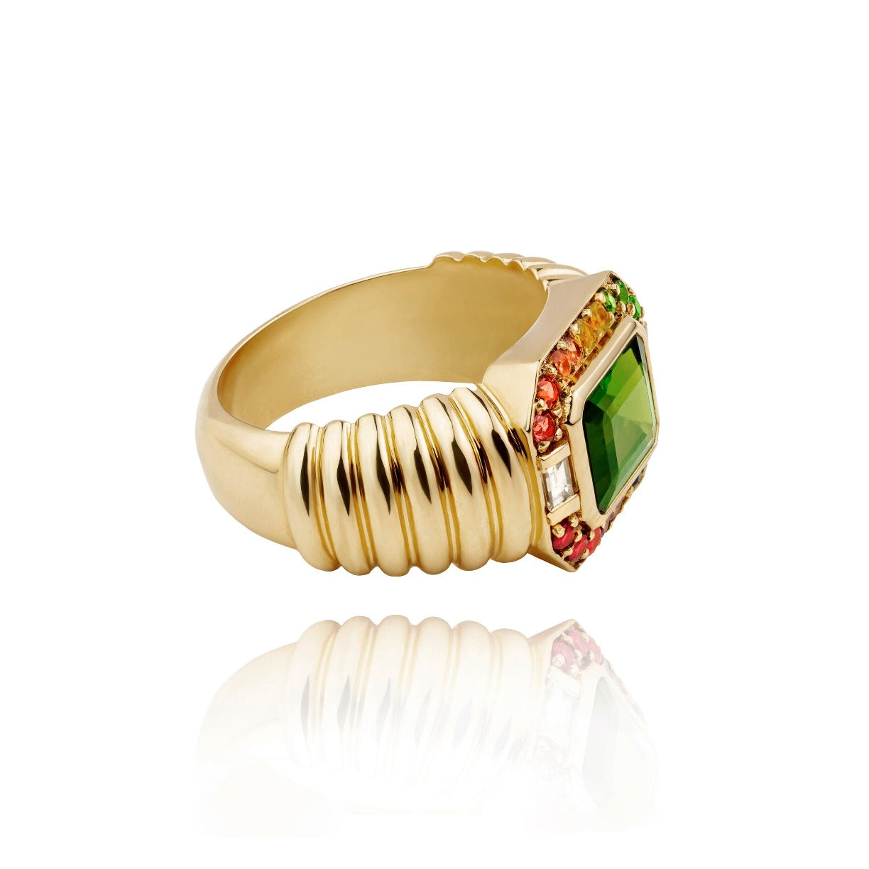 macy gold ring, diopside