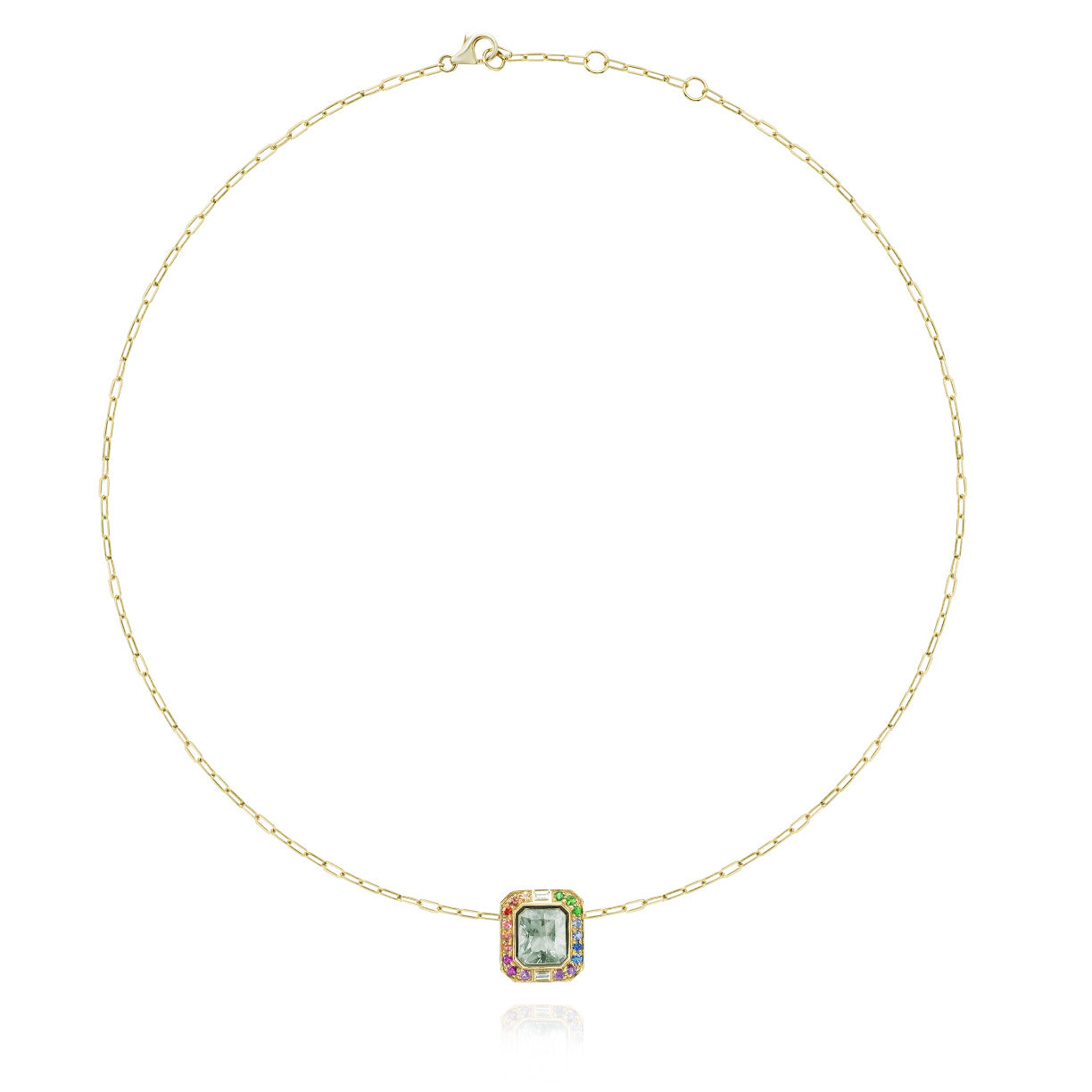 Margareth 18-carat gold and green amethyst necklace