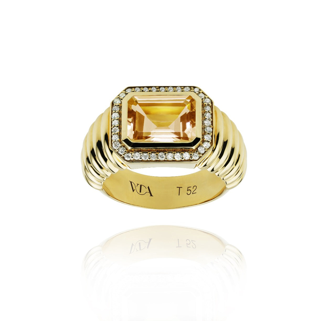 gold marly ring, citrine