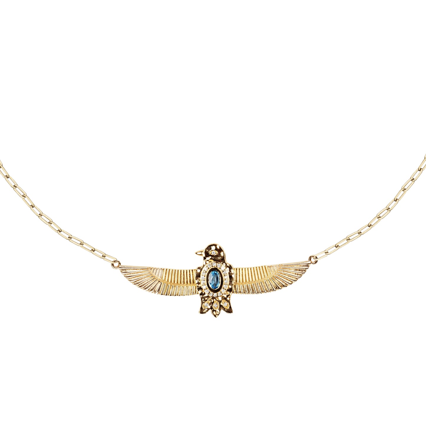 Gold and Topaz Phoenix Necklace