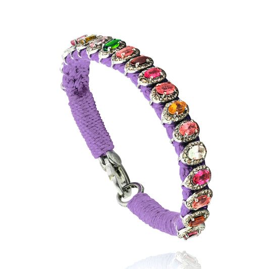 Rio Violet bracelet, semi-precious stones in 925 silver and diamonds