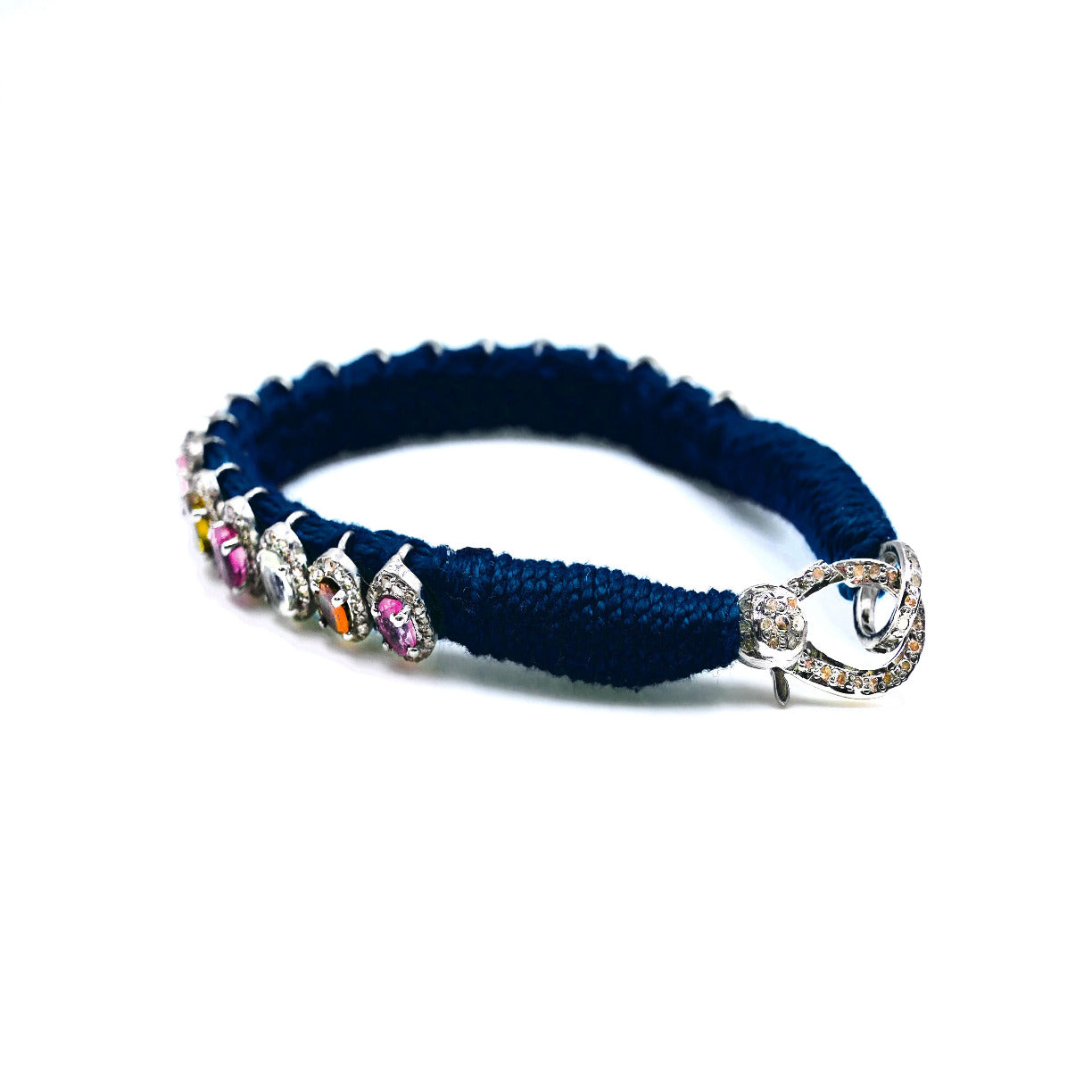 Rio Navy bracelet semi-precious stones in 925 silver and diamonds